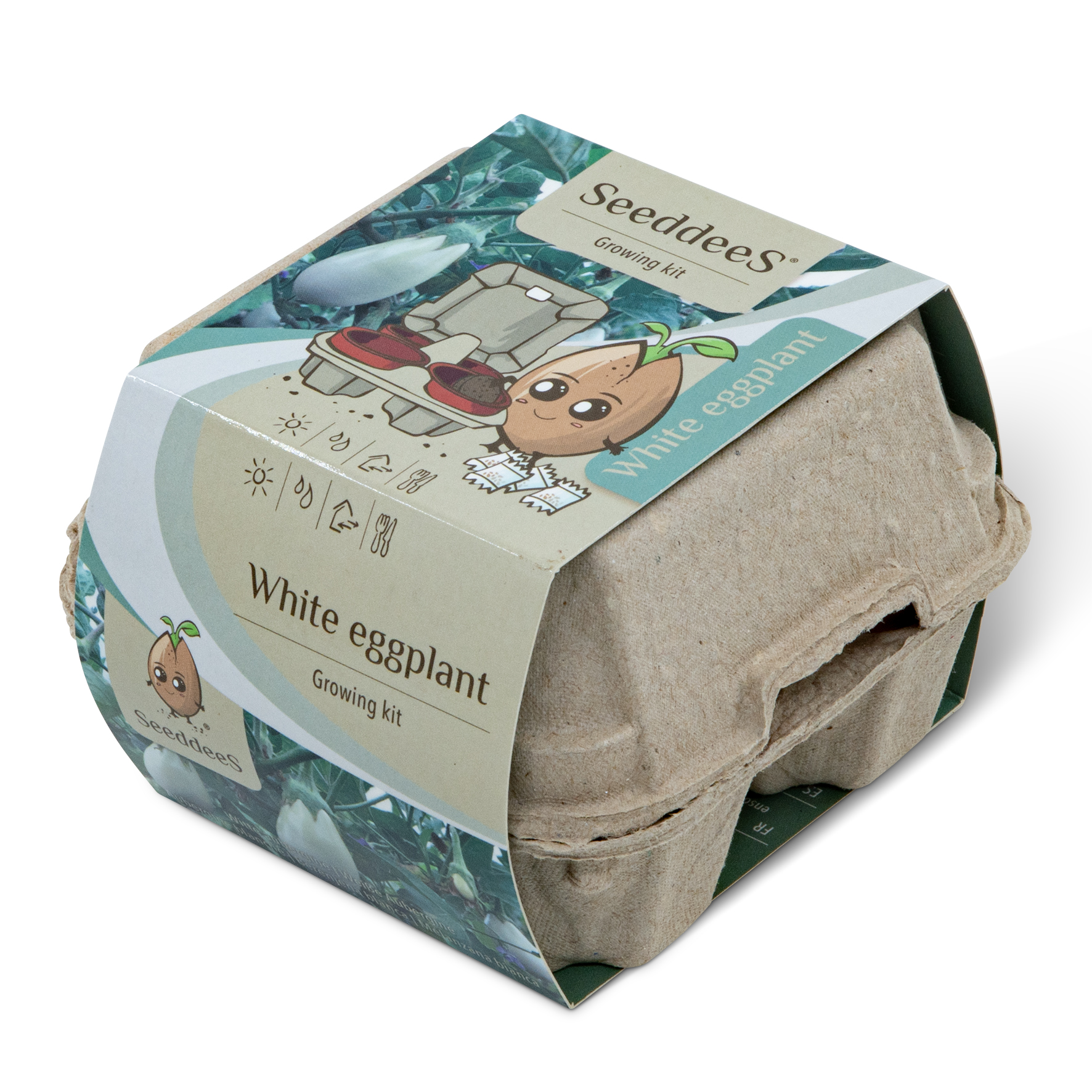 SeeddeeS® Witte Aubergine Kweekset - Eierdoosje